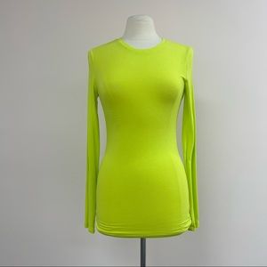 BCBGMAXAZRIA Long Sleeve Top in Bright Lemon